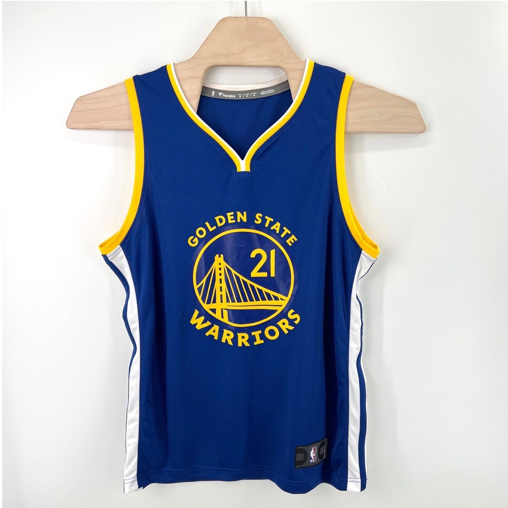 Fanatics Golden State Warriors NBA Post Jersey Size M Blue Yellow GSW Basketball